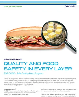 SQF 1000/2000 – Safety Quality Food Program