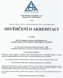Osvědčení o akreditaci